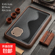 茶盤家用2025新款仿烏金石辦公室小型茶臺(tái)茶具瀝水干泡臺(tái)茶托盤 中號(hào)長(zhǎng)韻茶盤45x28cm