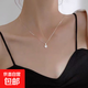 精致簡(jiǎn)約小巧吊墜單顆閃鉆項鏈女ins冷淡風(fēng)高級感設計感鎖骨鏈 銀色
