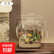 高透加厚魚(yú)缸 斗魚(yú)金魚(yú)缸帶底托一體型耐摔客廳懶人桌面生態(tài)缸 升級款大號底座魚(yú)缸【高透/久用不糊】