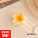 趙露思同款雞蛋花發(fā)夾頭飾海邊拍照花朵發(fā)飾邊夾劉海夾子前額碎發(fā) 黃色小花單個(gè)