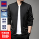 清倉立領(lǐng)夾克男士外套春秋款商務(wù)休閑棒球服防風(fēng)免燙抗皺夾克上衣 【重磅高質(zhì)量升級款】黑色 3XL 建議體重140-150斤可穿