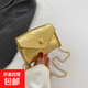 鏈條潮流小方包2026新款女包女時(shí)尚簡(jiǎn)約單肩包休閑通勤斜挎包 金色
