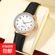 手表女考試靜音熒光點(diǎn)簡(jiǎn)約數字小清新休閑手表磨砂皮腕表 黑色