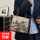 包包女民族風(fēng)繡花手拎包文藝復(fù)古單肩包大容量刺繡手提包托特包 孔雀/