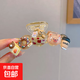卡通餅干大號(hào)可愛抓夾女新款高級(jí)感發(fā)夾后腦勺盤發(fā)鯊魚夾頭飾發(fā)飾 卡通甜甜圈-透明