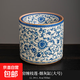 汝窯茶渣缸家用大號帶蓋防飛灰茶盂茶洗茶道配件茶水桶陶瓷儲水罐 汝窯纏枝蓮茶渣缸-大號
