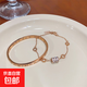 高級感小蠻腰鈦鋼手鏈輕奢小眾羅馬手鐲子手串閨蜜手鏈女生手飾品 【玫瑰金】小蠻腰手鏈＋鏤空手鐲/