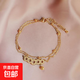 復(fù)古銅錢2024新款足鏈女人足鏈鈦鋼不掉色小眾設(shè)計(jì)鈴鐺腳裸鏈性感 雙層銅錢腳鏈A0843