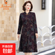 金狐貍中年媽媽洋氣旗袍氣質(zhì)連衣裙女春秋裝時(shí)尚新款女裝高檔新中 紫色 XHB036/1045 5XL 建議141-150斤