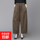 褲子女春夏新款2025中年新款哈倫大碼百搭顯瘦寬松薄款休閑褲CYD 深咖色 6XL