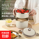 【帶飯必備】飯盒帶蓋上班族保溫密封飯盒不銹鋼大容量學(xué)生便當(dāng)盒 乳白色2層