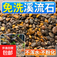 天然原生態(tài)溪流石底砂魚缸專用過濾鵝卵石小石頭龜缸造景裝飾底砂 4-8mm【200g裝】 天然溪流石