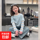 女童假兩件洋氣t恤兒童短款網(wǎng)紅長(cháng)袖打底衫中大童裝2025春秋新款 550-24-167【藍色長(cháng)袖】 150
