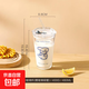 可愛小狗小貓印字雙飲口玻璃杯玻璃吸管杯帶蓋防摔耐高溫杯子 藍色小狗印字一套 480ml 1只