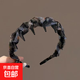 復(fù)古甜美波浪高顱頂發(fā)箍女2025新款高端洗臉發(fā)飾氣質(zhì)頭箍防滑發(fā)卡 1 黑色搭藍(lán)色【發(fā)箍】