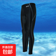 男九分防潑水速干遮光仿鯊魚(yú)皮長(cháng)腿競賽男士九分泳褲 潛水沖浪服 黑色灰線(xiàn) 2XL