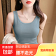 春秋吊帶背心女士大碼顯瘦外穿西裝內(nèi)搭打底衫無袖百搭上衣女 【單件】藍灰色 XL 【111-120斤】