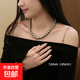 大地溪灰珍珠項鏈清新甜美輕奢少女鏈時(shí)尚毛衣鏈秋冬女氛圍感 大地溪灰12mm+元寶扣（45cm）