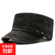 秋冬天男士新款水洗做舊平頂帽時(shí)尚百搭鴨舌帽棉質(zhì)跨境歐美帽子 黑色 可調節