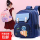 新款小學(xué)生書(shū)包英倫風(fēng)減負背包護脊宇航員耐磨卡通兒童雙肩包6026 深藍色
