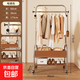 中古風(fēng)衣帽架可移動(dòng)衣架落地掛衣架臥室晾衣架床邊晚上放衣神器 60cm電鍍棕（升級出口品質(zhì)）