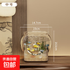 高透加厚魚(yú)缸 斗魚(yú)金魚(yú)缸帶底托一體型耐摔客廳懶人桌面生態(tài)缸 升級款中號底座魚(yú)缸【高透/久用不糊】
