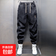 【潮男有型】耐磨春秋冬束腳2025牛仔褲男潮牌帥氣褲哈倫百搭休閑 【潮男品質(zhì)】黑色 3XL 【建議145-160斤】