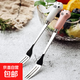 不銹鋼水果叉可愛(ài)貓爪甜品叉創(chuàng  )意蛋糕叉子月餅叉家用水果簽 可愛(ài)水果叉-3支裝【隨機顏色】