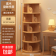 實(shí)木旋轉書(shū)架360度書(shū)柜置物架落地一體靠墻可移動(dòng)轉角兒童小窄柜 【實(shí)木字母款】五層39*39*160cm