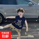 兒童新款夏季韓版無(wú)袖套裝男童卡通字母背心短褲寶寶休閑兩件套潮 字母小熊套裝 常規 120 120cm建議身高110-120cm