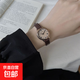 復古小表盤(pán)女生精致潮流學(xué)院風(fēng)小巧小眾森系羅馬細帶考試專(zhuān)用手表 咖帶 28mm