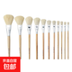 繪畫(huà)彩繪筆羊毛筆刷軟頭S筆陶瓷描金工藝水彩油畫(huà)畫(huà)筆油漆毛刷工業(yè)工藝彩繪羊毛刷子 優(yōu)質(zhì)銀全套【S1-S20】11支套裝 優(yōu)質(zhì)銀s筆
