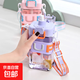 新款校園ins風(fēng)高顏值兒童水杯小學(xué)生水杯背帶學(xué)生網(wǎng)紅吸管水杯 紫色 600ml 1個(gè)