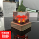 廣島之戀小夜燈手作樹(shù)脂原子彈氫彈爆炸蘑菇云裝飾品禮物擺件 小夜燈擺件-方體蘑菇云5cm