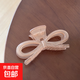 蘇純韓系夏日氛圍感果凍糖果色蝴蝶結(jié)抓夾大號(hào)甜美少女盤(pán)發(fā)鯊魚(yú)夾 咖色-蝴蝶結(jié)抓夾 1個(gè)