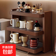 實(shí)木防塵杯架收納柜置物架桌面展示架茶杯咖啡杯餐桌茶具杯具 SQDZW01三層長(zhǎng)52胡桃色