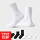 【耐克制造商】襪子夏季毛巾底款運動(dòng)襪中筒長(cháng)襪白色防臭短襪 長(cháng)筒3雙 均碼【白色】