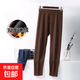 德絨保暖褲男士高腰緊身中年老人毛褲無(wú)痕秋冬季大叔褲輕奢打底褲 棕色【秋冬雙面德絨】 XL