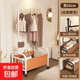 衣架落地臥室掛衣架家用室內移動(dòng)輕奢晾衣架多功能收納置物衣帽架 【加粗框架】白橙60款