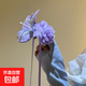 布藝花朵飄帶流蘇發(fā)夾森系小清新甜美氣質(zhì)側邊鴨嘴夾高級感發(fā)飾女 鴨嘴夾-紫色