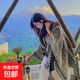 云南麗江披肩青海新疆西藏民族風旅游外搭斗篷外套披風毯子圍巾女 升級款氣質黑