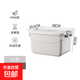 京東物流 手提收納箱帶蓋儲(chǔ)物盒加厚塑料整理箱車載家用玩具收納 淺灰色 小號(hào) 28*19.5*16cm