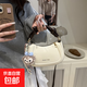 韓國小眾網(wǎng)紅小香風(fēng)復(fù)古馬鞍包時(shí)尚百搭包女手提包新款單肩斜挎包 無掛件咖色