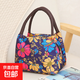 手提包女氣質(zhì)女神大容量韓版百搭格子防水時(shí)尚媽咪單肩包布藝小包 藍色大花