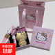 熱賣黃金helloKitty貓手機掛繩鑰匙扣足金20mgKt貓包包汽車掛件 KT貓粉繩掛件+禮盒禮袋+證書