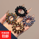 電話(huà)線(xiàn)發(fā)圈女高級感頭繩高端發(fā)繩女高彈力橡皮筋高馬尾不傷發(fā)頭飾 四件套：黑色+咖色+橙色+藍色