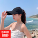 空頂帽子女新款韓版春夏跑步運動(dòng)鴨舌帽無(wú)頂太陽(yáng)帽防曬紫外線(xiàn)遮陽(yáng) 8010黑色【針織運動(dòng)跑步空頂帽】 9厘米防曬帽檐-均碼有彈力
