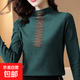 德絨打底衫女秋冬新款內外穿搭氣質(zhì)半高領(lǐng)保暖衣?tīng)C磚長(cháng)袖t恤ZHFS 綠色C316# L