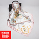 大方巾90cm女士禮品歐美絲巾新款圍巾緞面仿真絲印花披肩批發(fā) D9036-粉色 十匹馬90cm