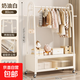 掛衣架落地臥室內(nèi)家用簡易衣帽架輕奢可移動(dòng)客廳陽臺曬晾衣服架子 80CM奶白【防塵儲物柜】